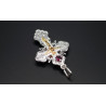 Argentum-Silver Eastern Orthodox Cross – Necklace with natural Garnet 6mm