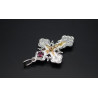 Argentum-Silver Eastern Orthodox Cross – Necklace with natural Garnet 6mm