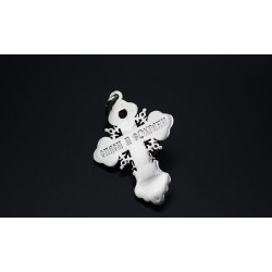 Argentum-Silver Eastern Orthodox Cross – Necklace with natural Garnet 6mm